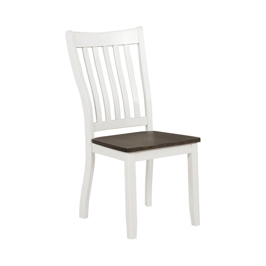 Kingman Slat Back Dining Chairs Espresso and White (Set of 2)