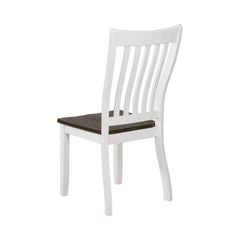 Kingman Slat Back Dining Chairs Espresso and White (Set of 2)