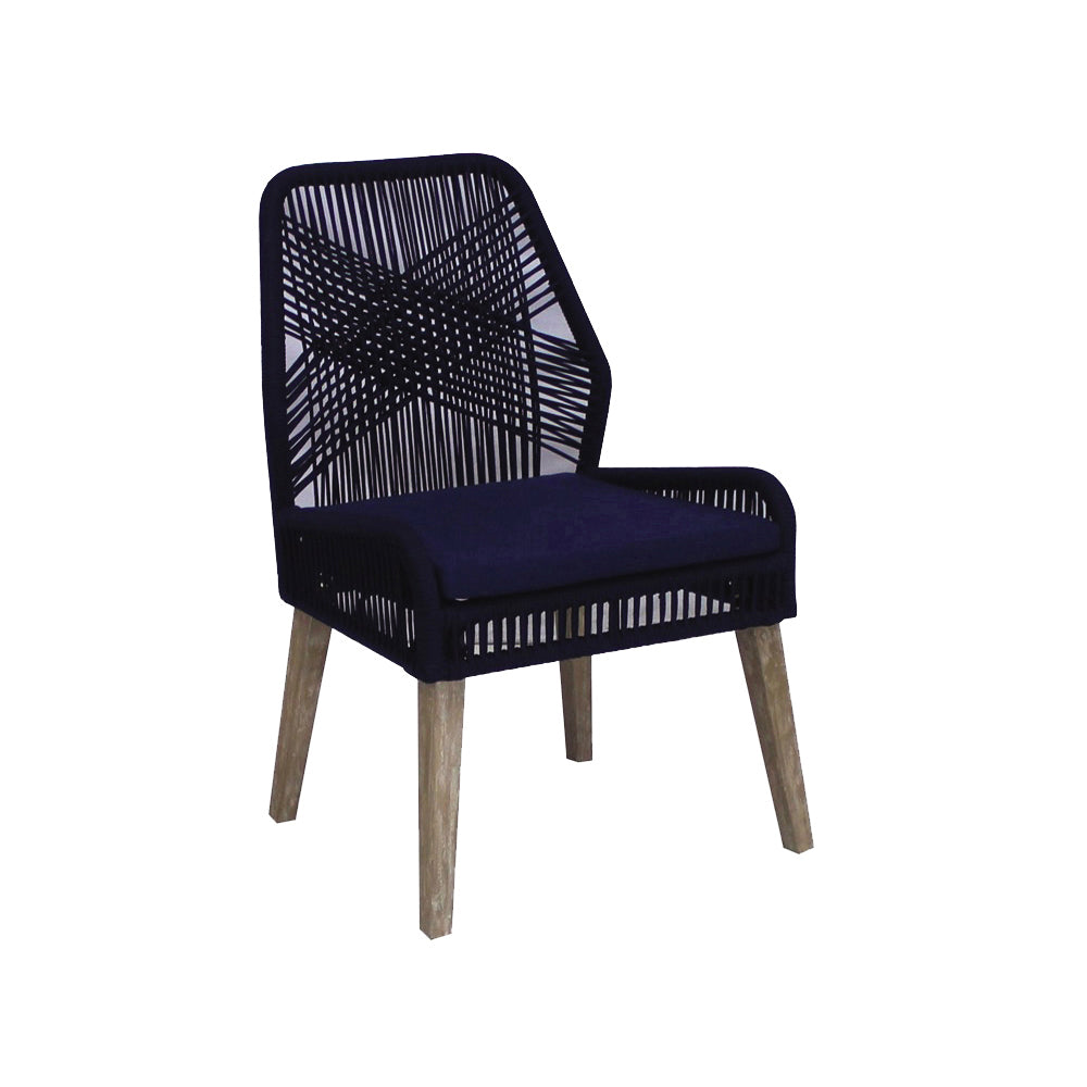 Nakia Woven Rope Dining Chairs Dark Navy (Set of 2)