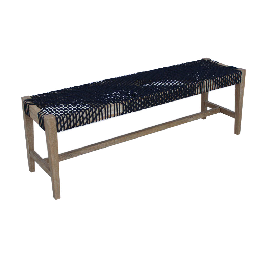 Nakia Rectangular Cross Woven Bench