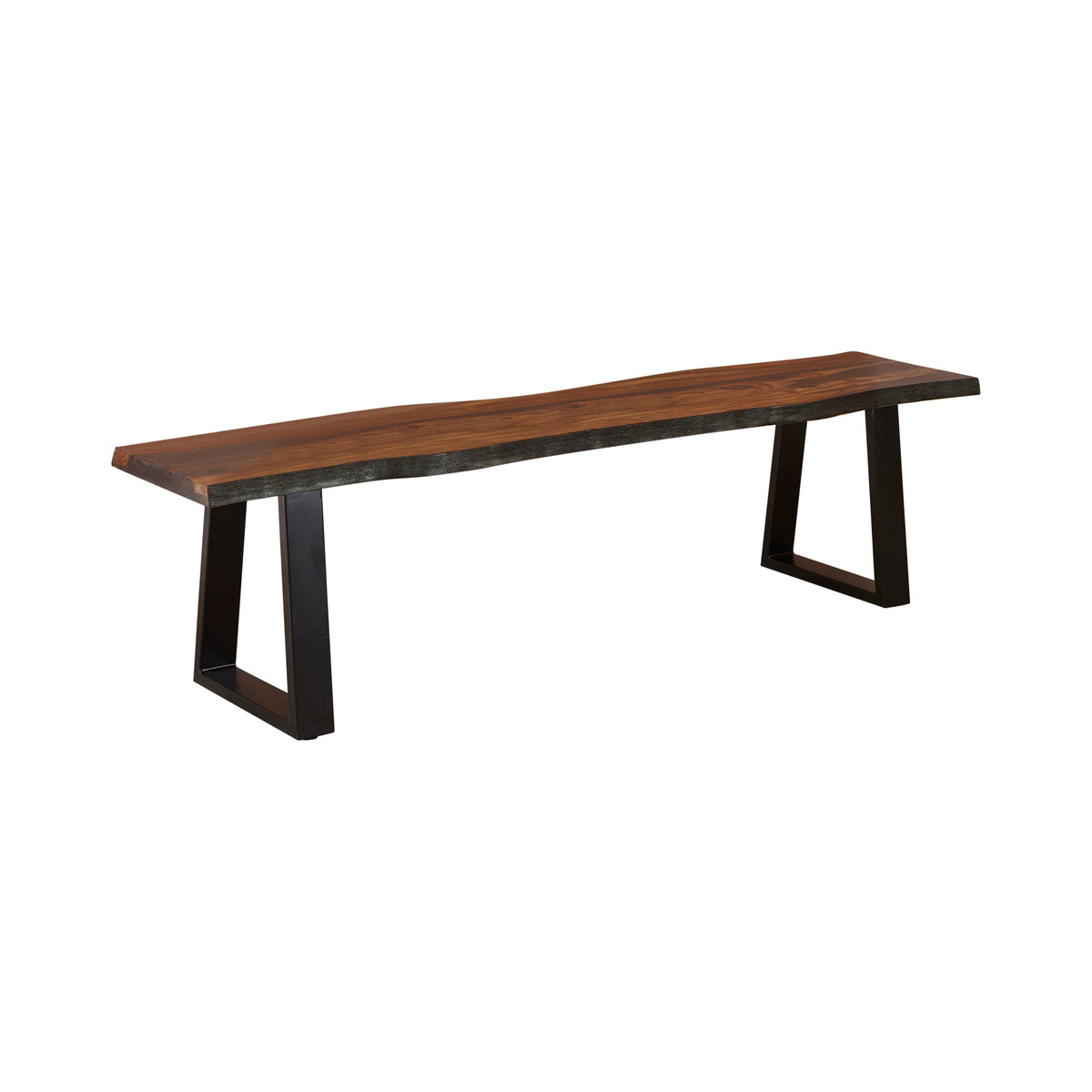 Ditman Live Edge Dining Bench Grey Sheesham and Black