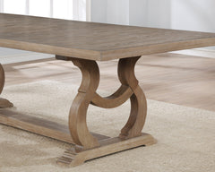 Brockway Cove Trestle Dining Table Barley Brown