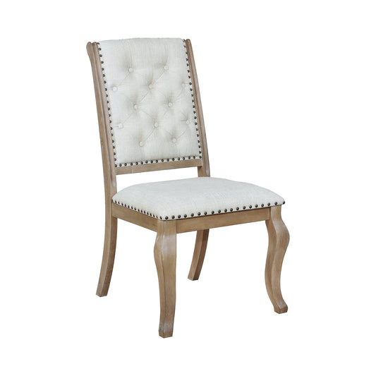 Brockway Cove Tufted Side Chairs Cream and Barley Brown (Set of 2)