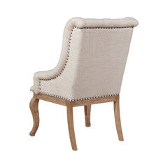 Brockway Cove Tufted Arm Chairs Cream and Barley Brown (Set of 2)