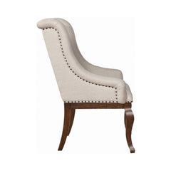 Brockway Cove Tufted Arm Chairs Cream and Antique Java (Set of 2)