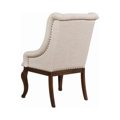 Brockway Cove Tufted Arm Chairs Cream and Antique Java (Set of 2)