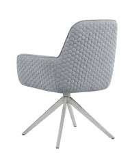 Abby Flare Arm Side Chair Light Grey and Chrome