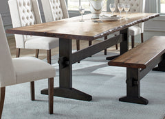 Bexley Rectangular Live Edge Dining Set Natural Honey and Espresso