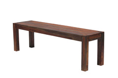 Keats Rectangular Wooden Bench Warm Chestnut