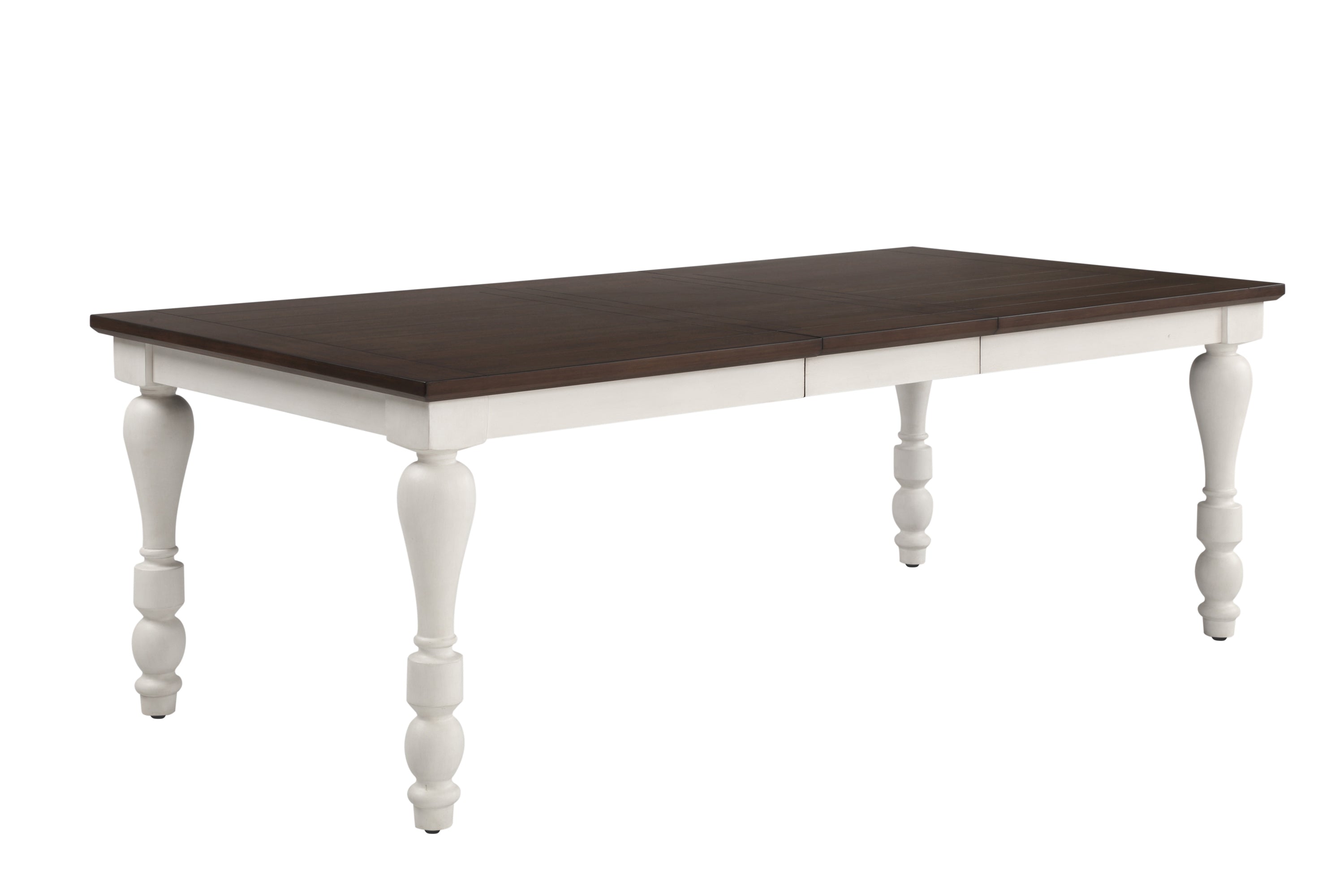 Madelyn Dining Table with Extension Leaf Dark Cocoa and Coastal White