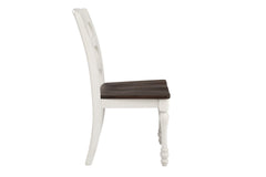 Madelyn Ladder Back Side Chairs Dark Cocoa and Coastal White (Set of 2)