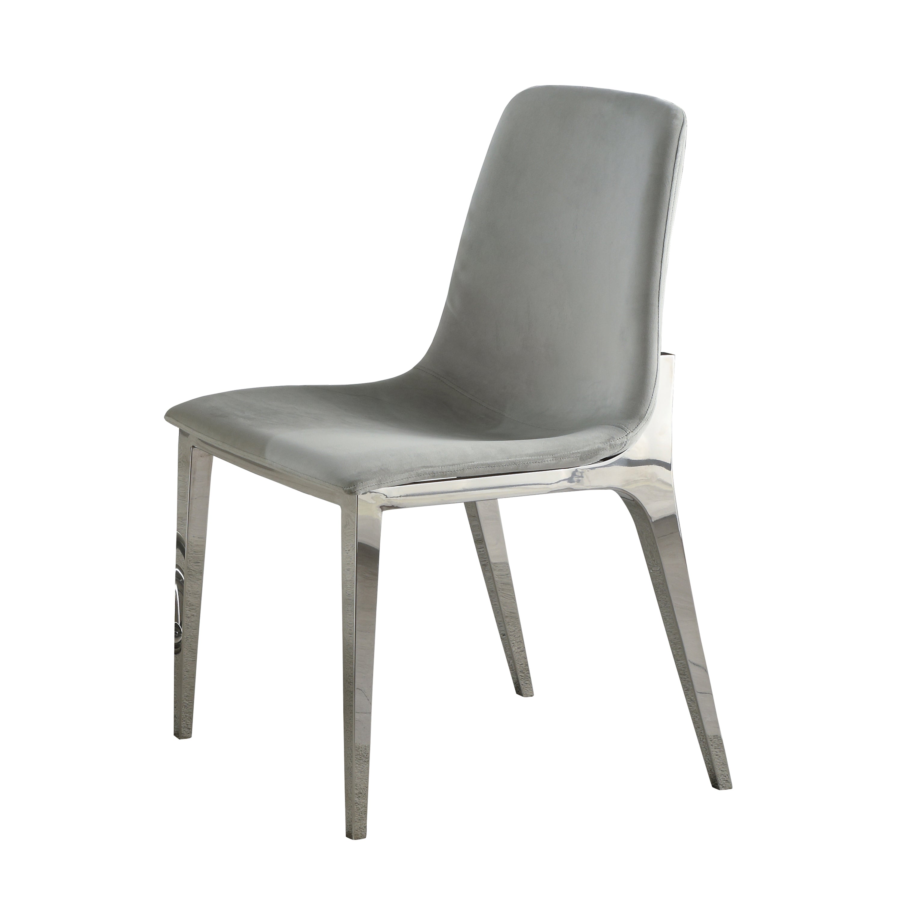 Irene Upholstered Side Chairs Light Grey and Chrome (Set of 4)