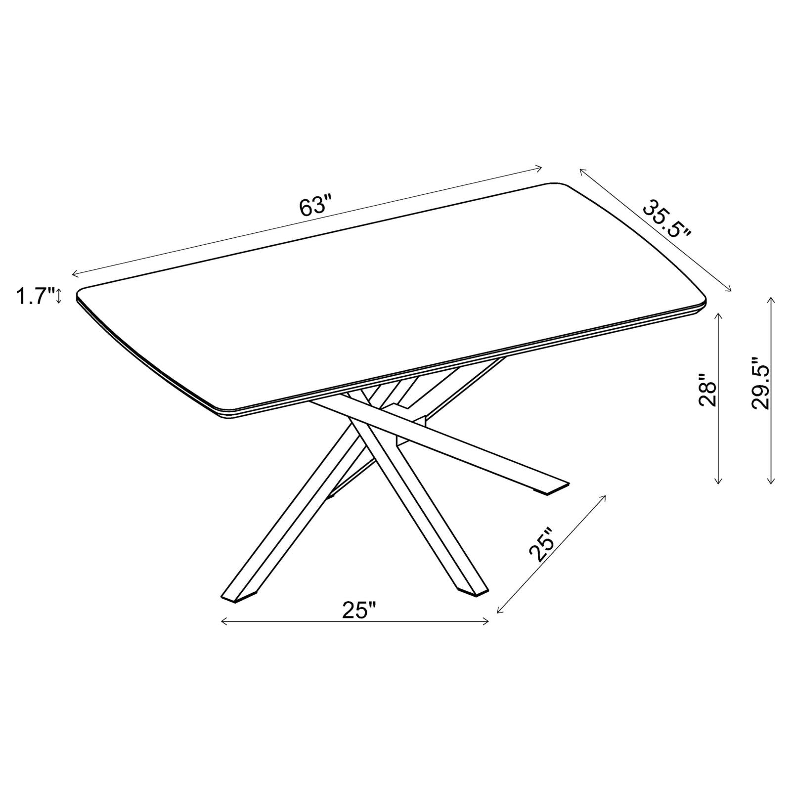 Gabelus Dining Table 5 Pc Set