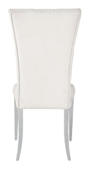 Kerwin Tufted Upholstered Side Chair (Set of 2) White and Chrome