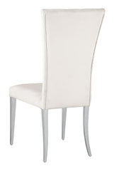 Kerwin Tufted Upholstered Side Chair (Set of 2) White and Chrome