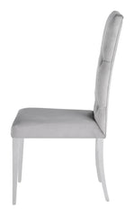 Kerwin Tufted Upholstered Side Chair (Set of 2) Grey and Chrome