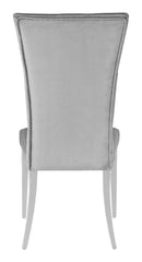 Kerwin Tufted Upholstered Side Chair (Set of 2) Grey and Chrome