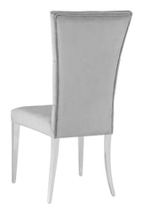 Kerwin Tufted Upholstered Side Chair (Set of 2) Grey and Chrome