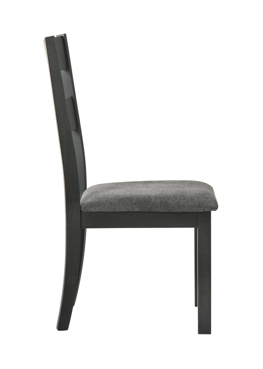 Jakob Upholstered Side Chairs with Ladder Back (Set of 2) Grey and Black