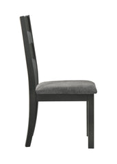 Jakob Upholstered Side Chairs with Ladder Back (Set of 2) Grey and Black