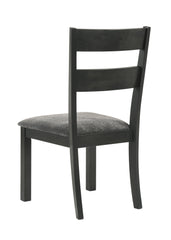 Jakob Upholstered Side Chairs with Ladder Back (Set of 2) Grey and Black