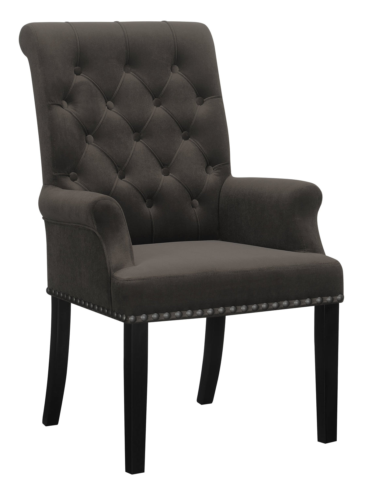 Alana Upholstered Tufted Arm Chair with Nailhead Trim