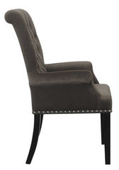 Alana Upholstered Tufted Arm Chair with Nailhead Trim