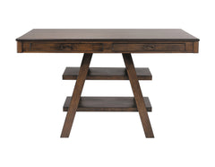 Dewey 2-drawer Counter Height Table with Open Shelves Walnut