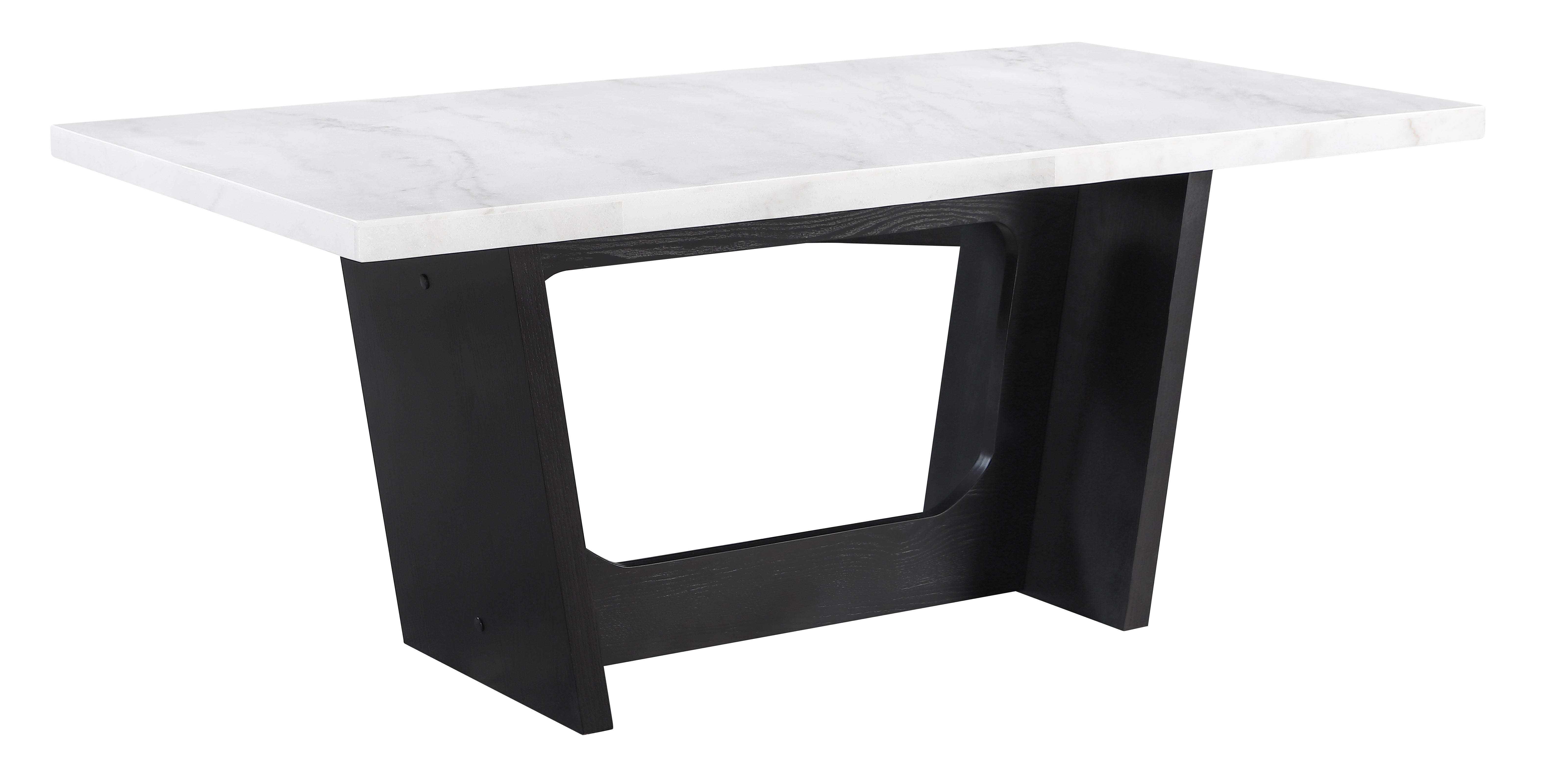 Osborne Trestle Base Marble Top Dining Table Espresso and White