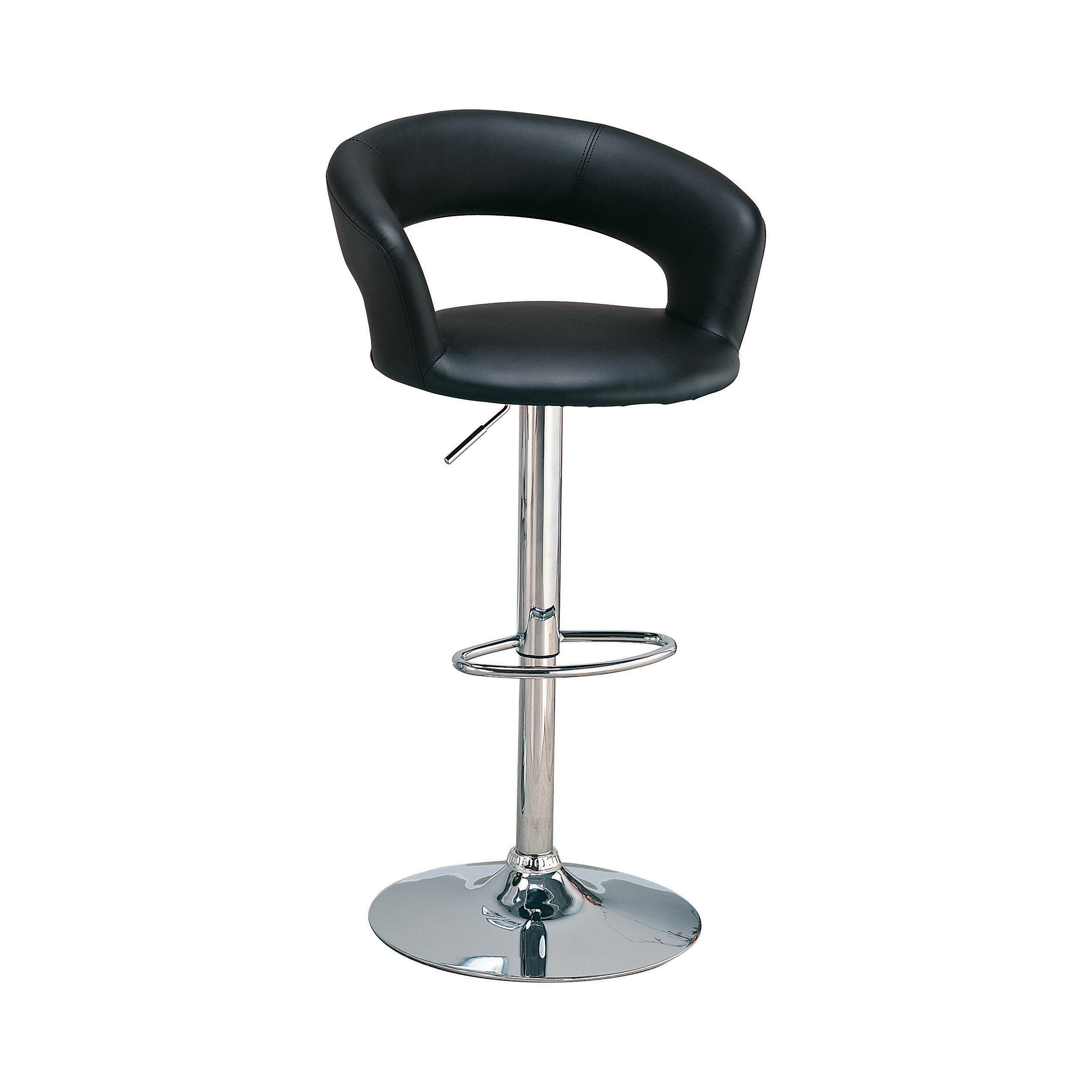 Barraza 29? Adjustable Height Bar Stool Black and Chrome