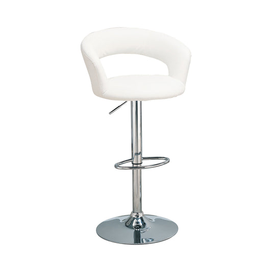 Barraza 29? Adjustable Height Bar Stool White and Chrome