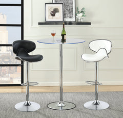 Edenton Upholstered Adjustable Height Bar Stools White and Chrome (Set of 2)