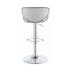 Edenton Upholstered Adjustable Height Bar Stools White and Chrome (Set of 2)