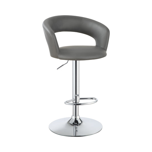 Barraza 29? Adjustable Height Bar Stool Grey and Chrome