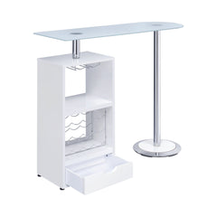 Koufax 1-drawer Bar Table Glossy White