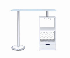 Koufax 1-drawer Bar Table Glossy White