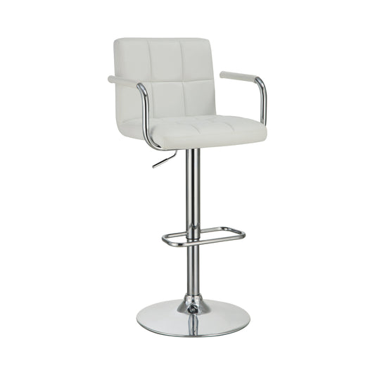 Palomar Adjustable Height Bar Stool White and Chrome