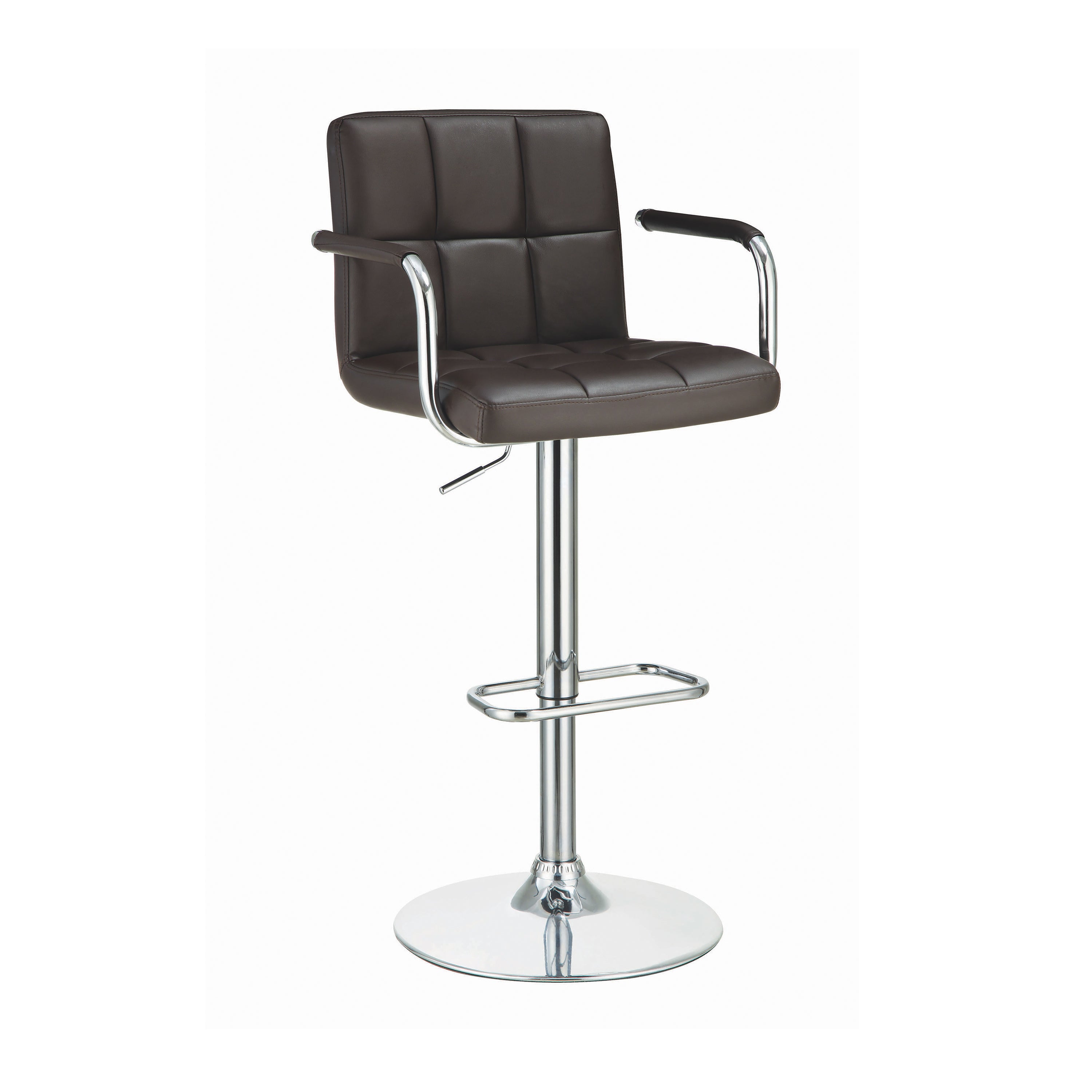 Palomar Adjustable Height Bar Stool Brown and Chrome