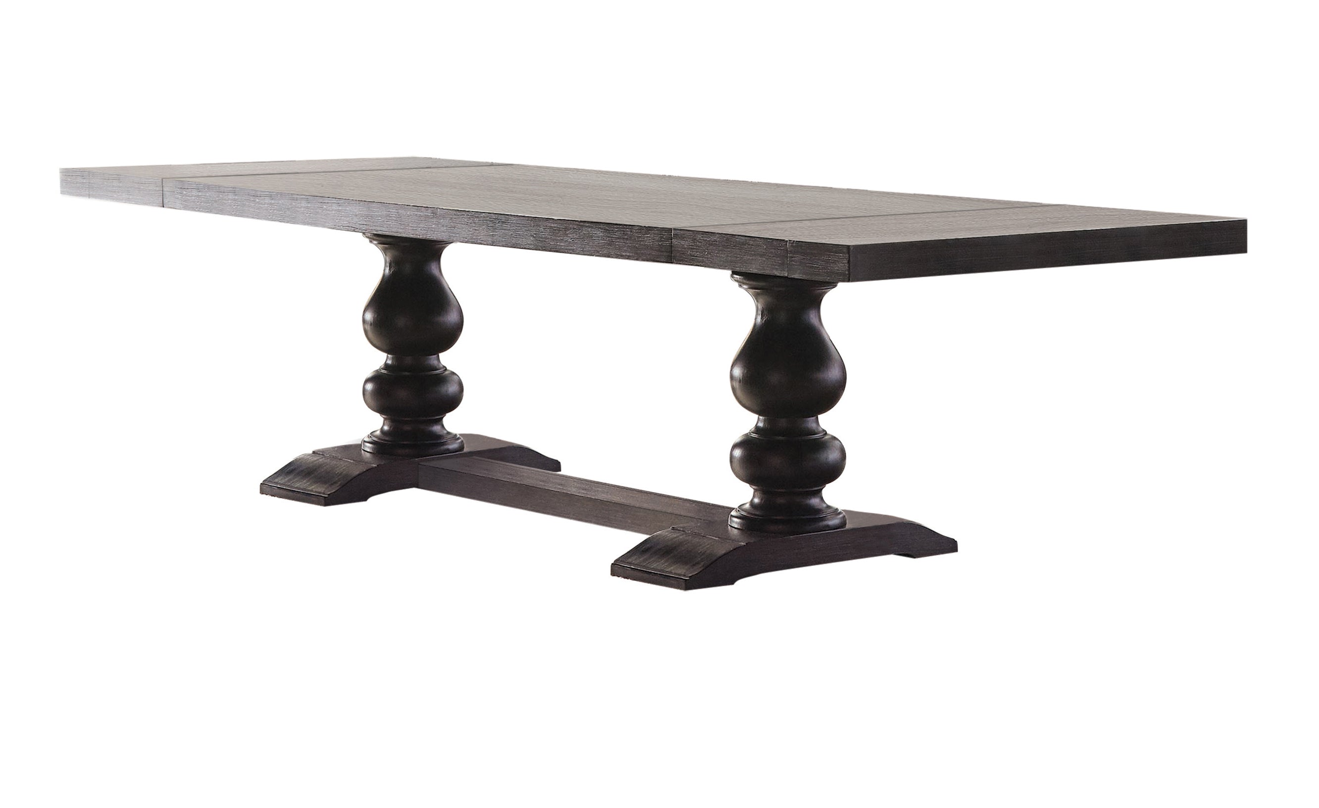 Phelps Rectangular Trestle Dining Set Antique Noir and Grey