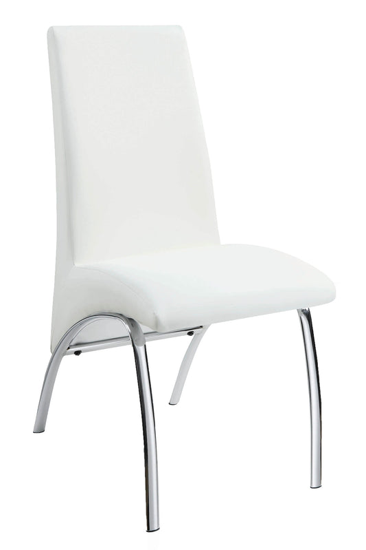 Bishop Upholstered Side Chairs White and Chrome (Set of 2)