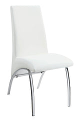 Bishop Upholstered Side Chairs White and Chrome (Set of 2)