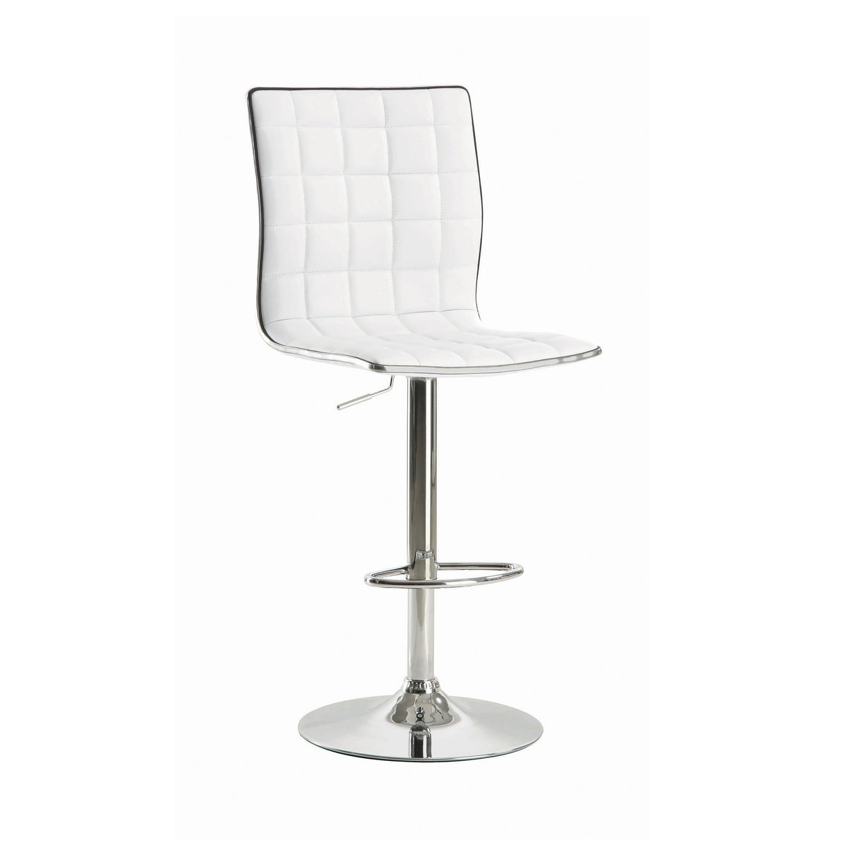 Ashbury Upholstered Adjustable Bar Stools White and Chrome (Set of 2)