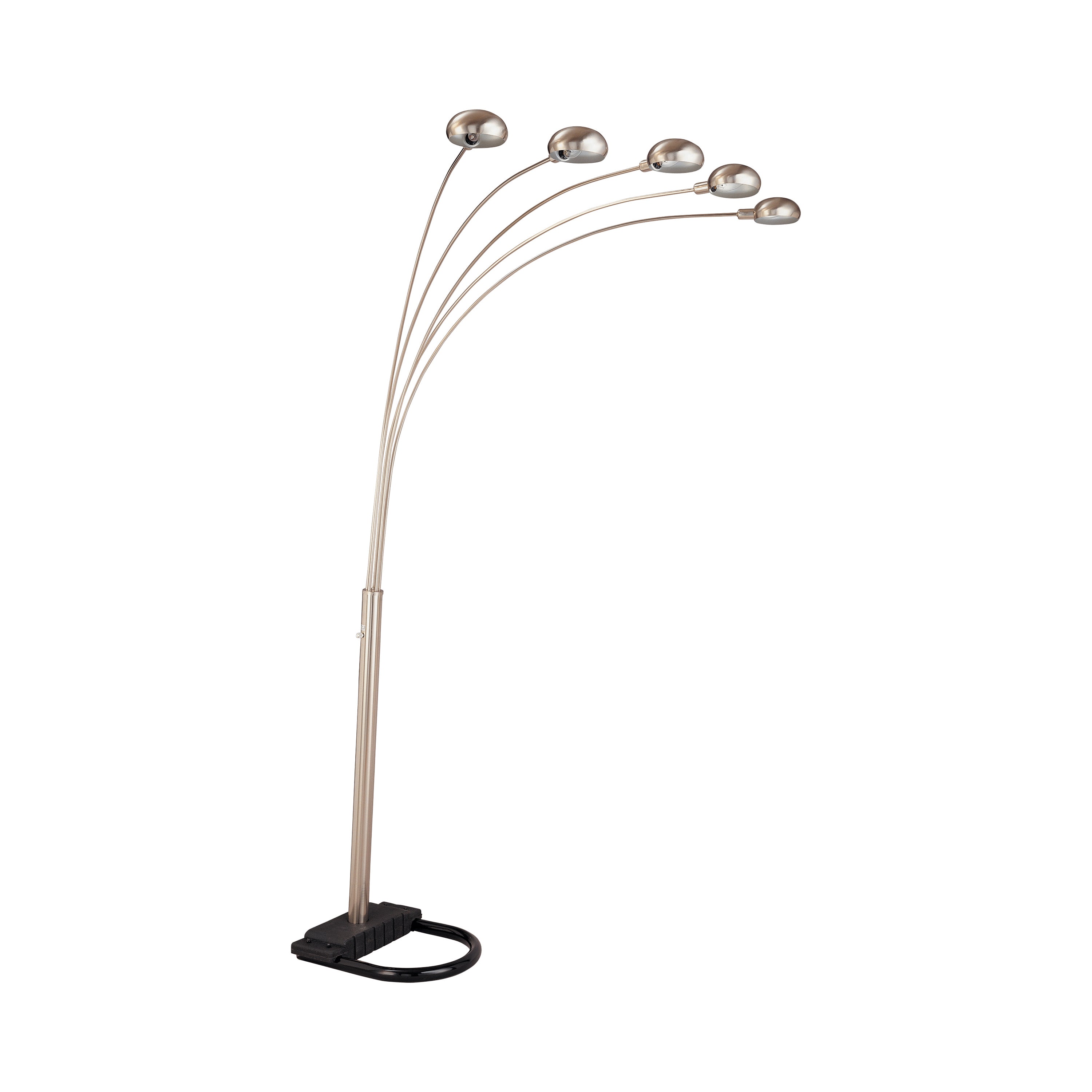 Dacre 5-light Floor Lamp with Curvy Dome Shades Chrome and Black