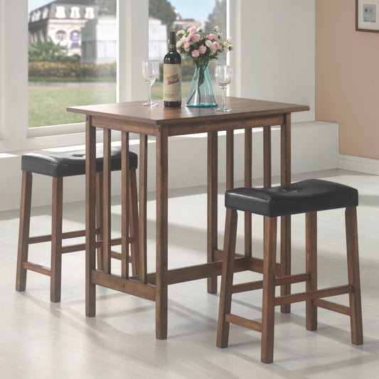 Oleander 3-piece Counter Height Set Nut Brown