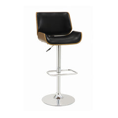 Folsom Upholstered Adjustable Bar Stool Black and Chrome