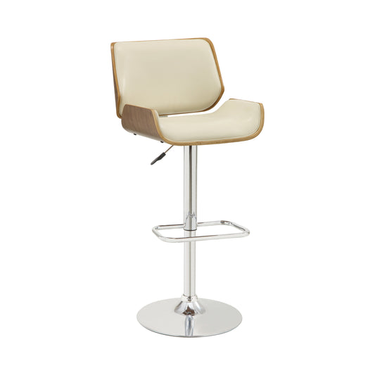 Folsom Upholstered Adjustable Bar Stool Ecru and Chrome