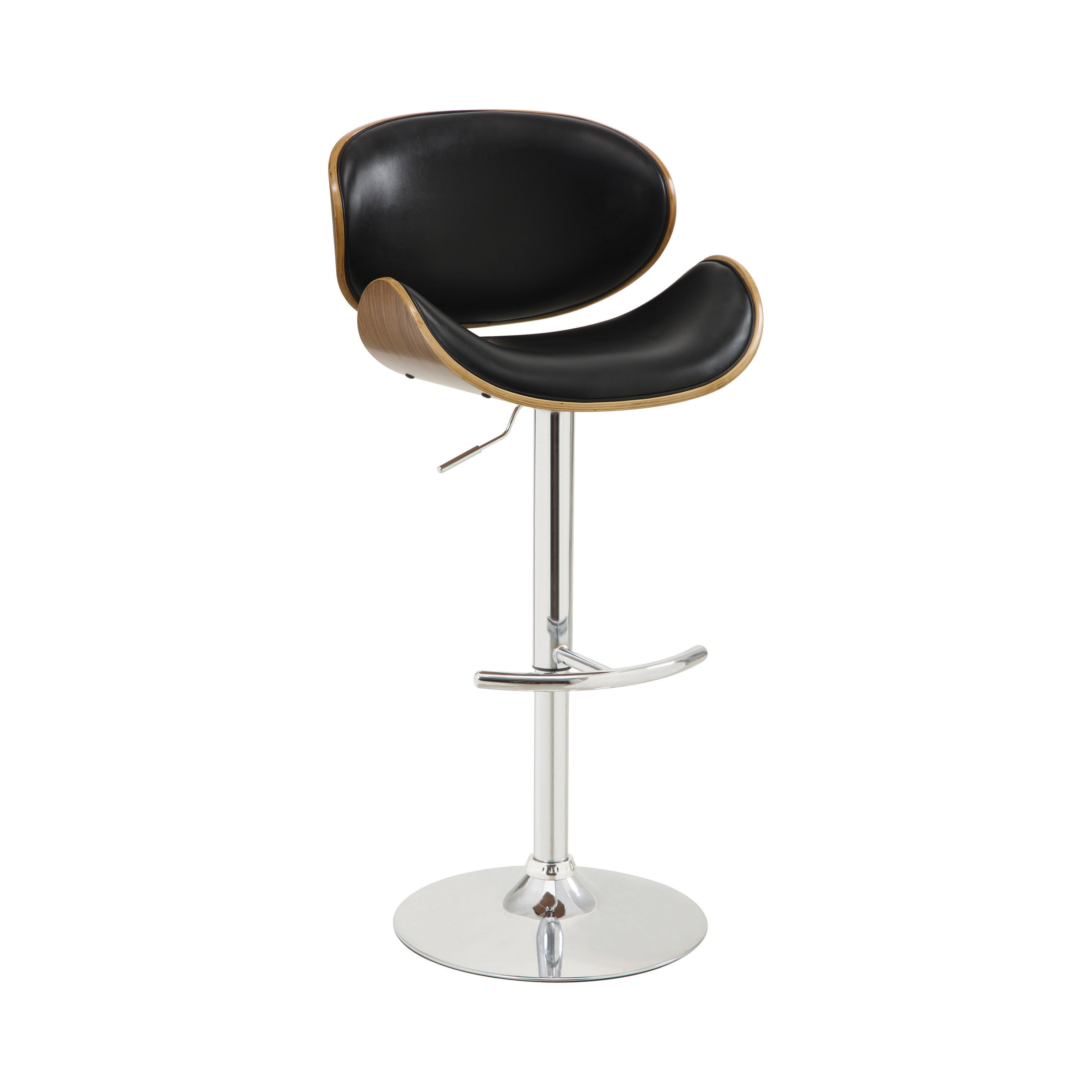 Harris Adjustable Bar Stool Black and Chrome