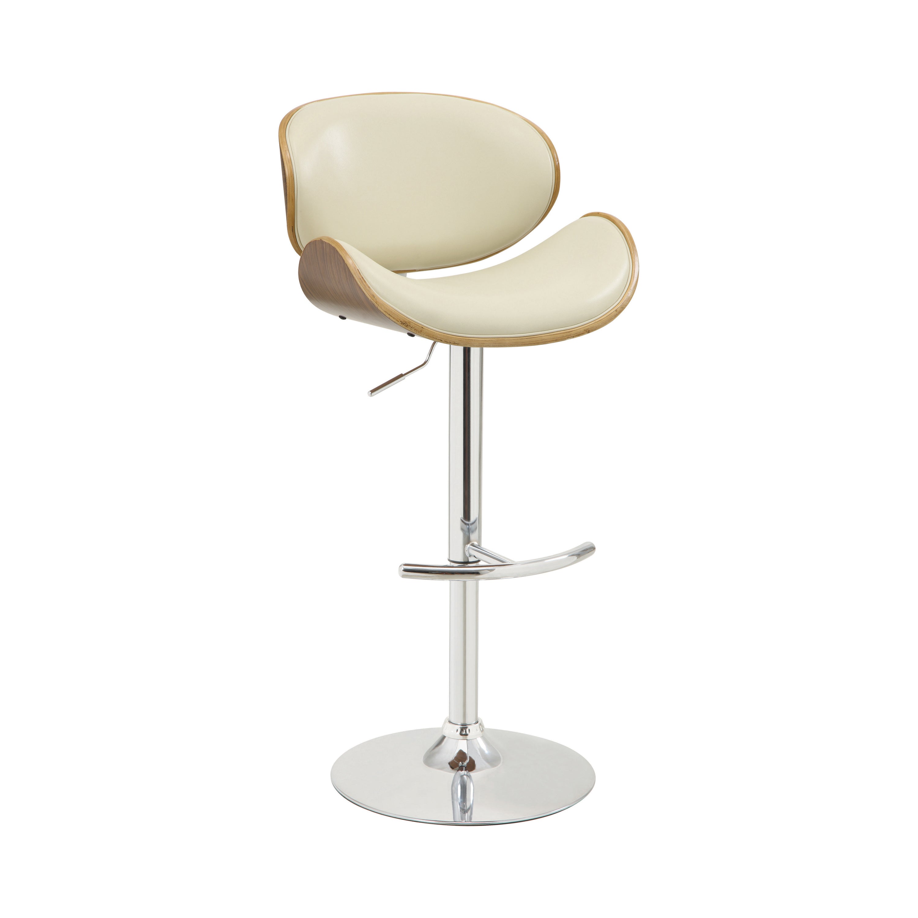 Harris Adjustable Bar Stool Ecru and Chrome