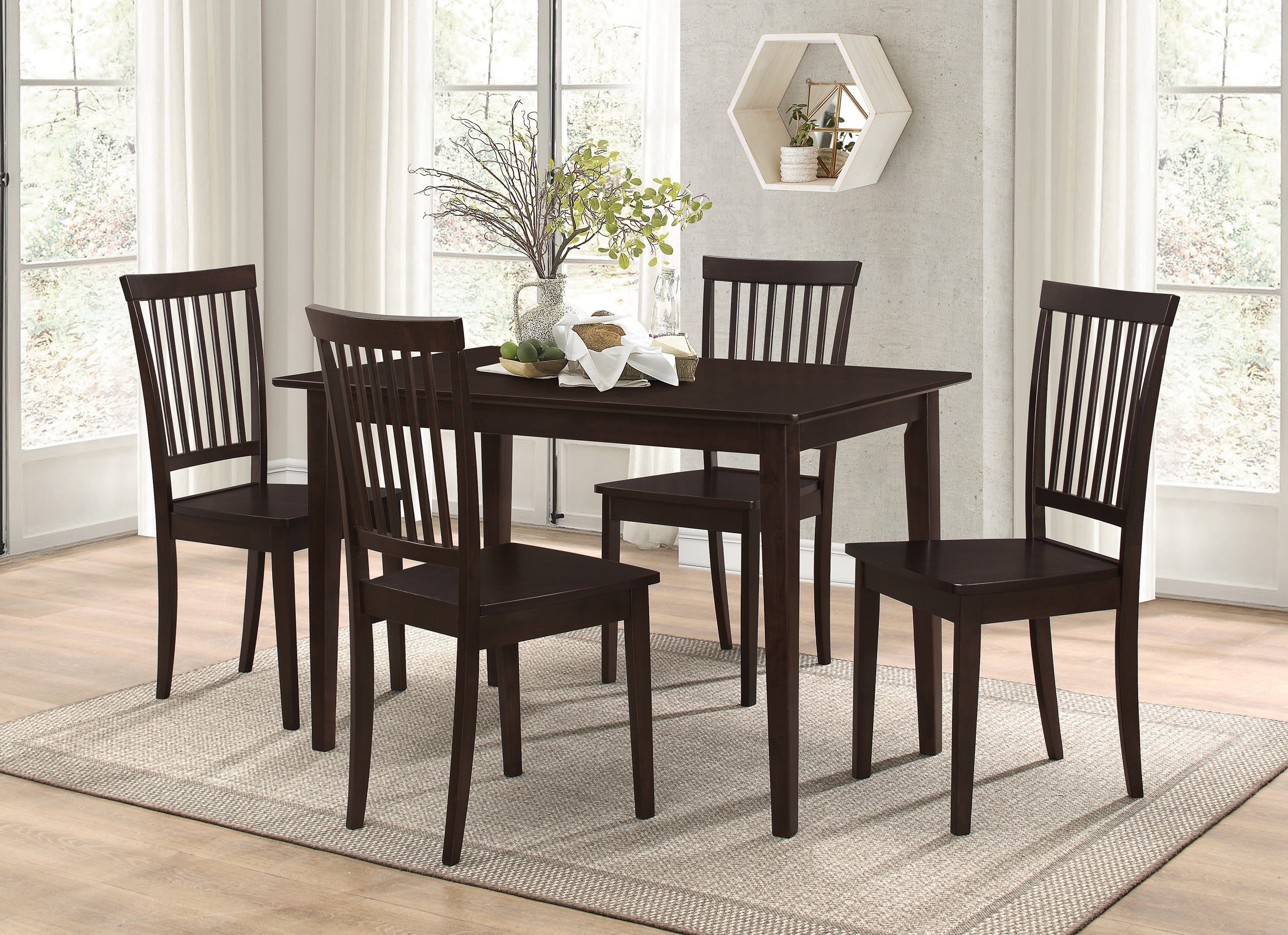 Gomez 5-piece Dining Set Cappuccino