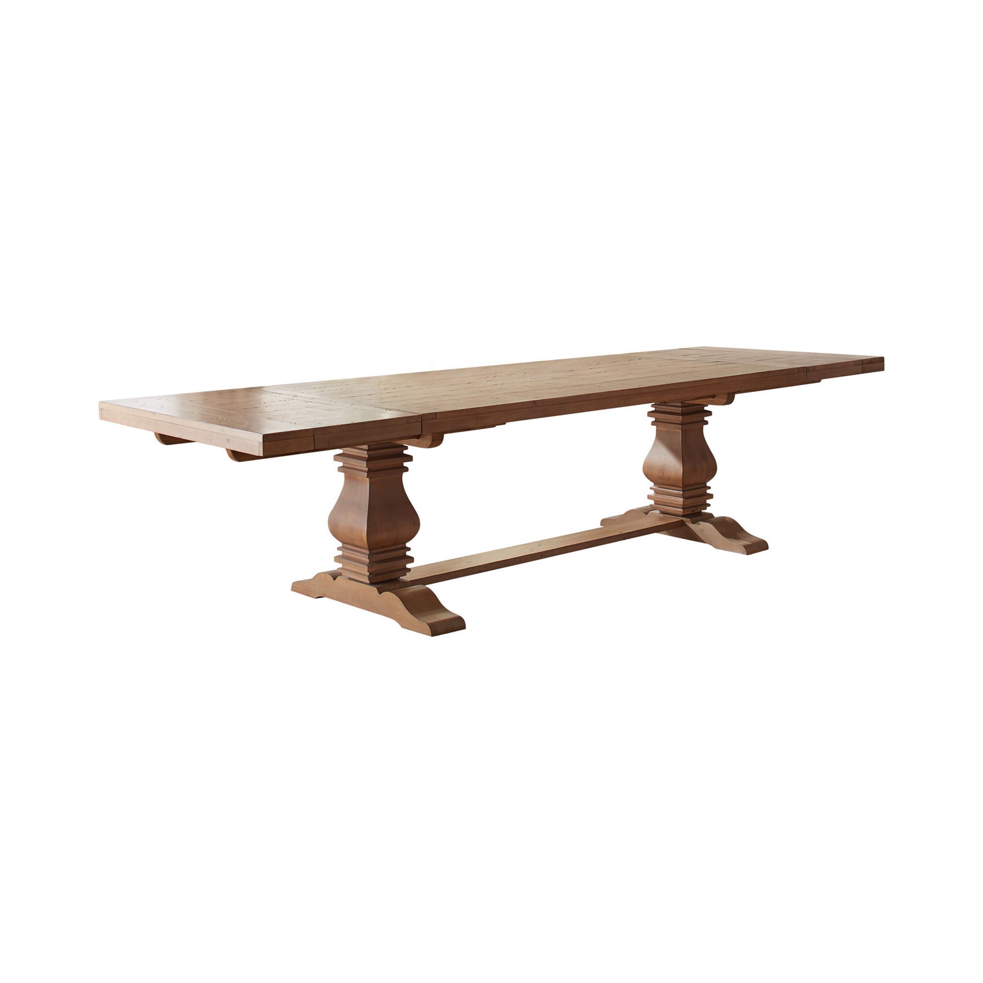 Florence Double Pedestal Dining Table Rustic Smoke